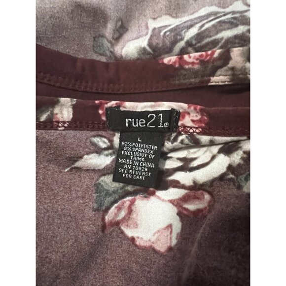 Rue 21 Floral Sheath Dress Sz Large Womens Burgundy Red Sleeveless - Picture 4 of 8